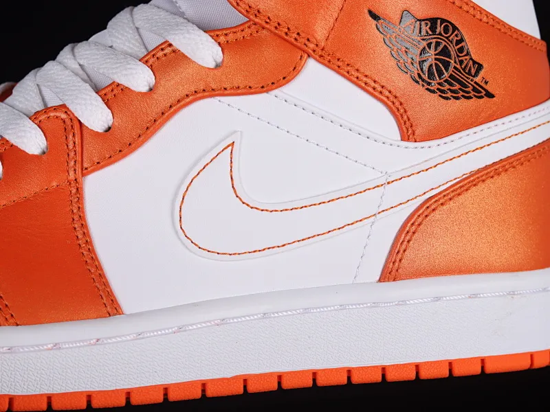 All categories Air Jordan Jordan series basketball shoes Air Jordan 1 Mid G version pure original Air Jordan 1 Mid "Surface" AJ1 Joe 1 white and orange small buckle mid-top basketball shoes DM3531-800